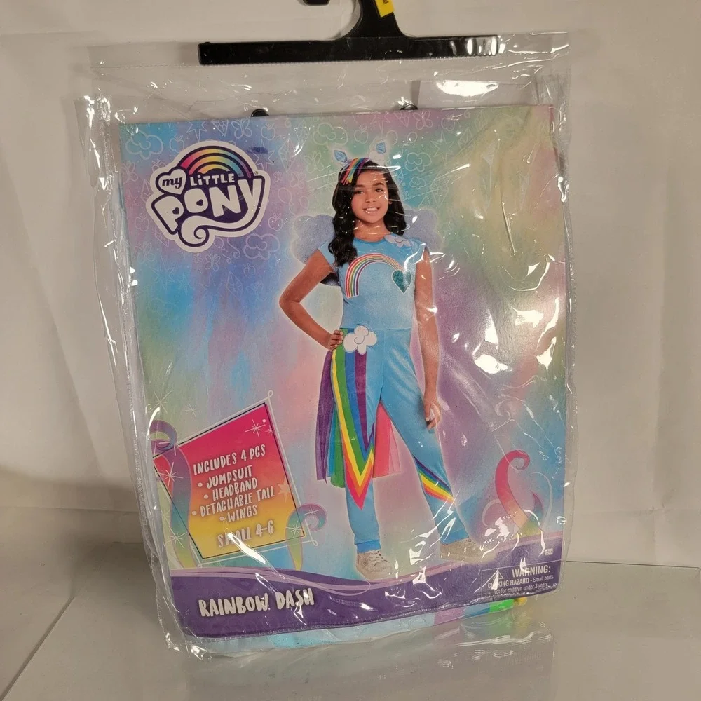 My Little Pony RAINBOW DASH Girls S 4-6 Cosplay Costume with wings & pony ears‎